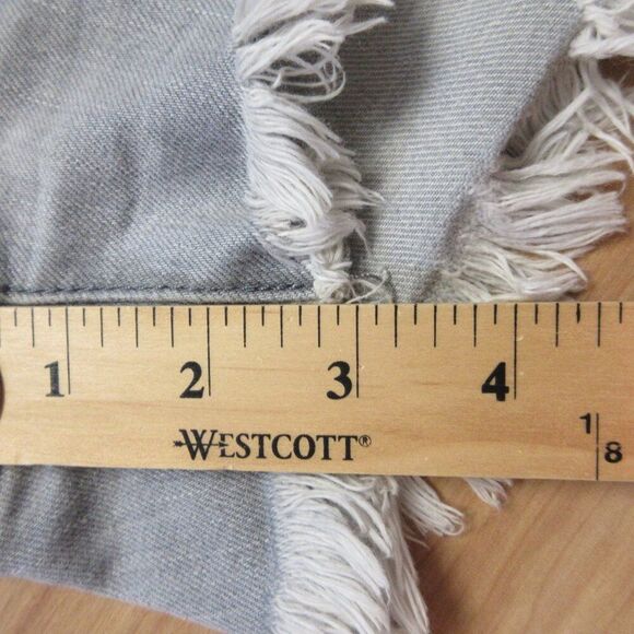 JOE'S JEANS Gabrielle Cut Off Jean Shorts Sz 27 Light Grey Gray Distressed Denim - Picture 14 of 14